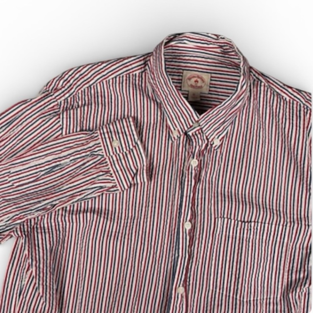 Brooks Brothers Striped Button-Up Seersucker Shirt